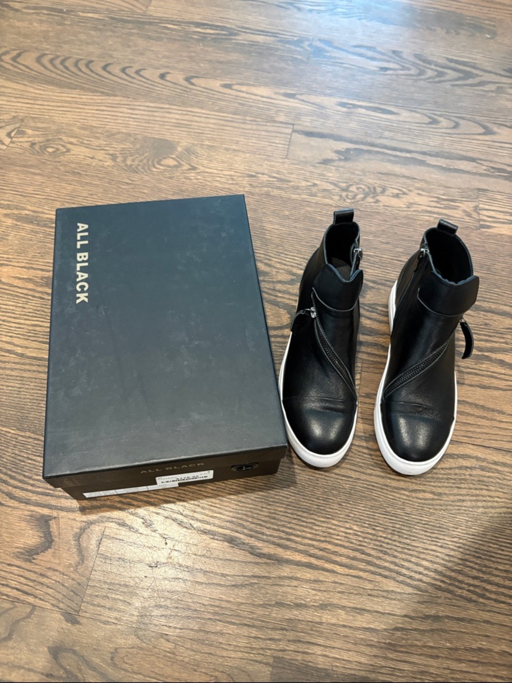 All Black High-Top Zip Sneaker